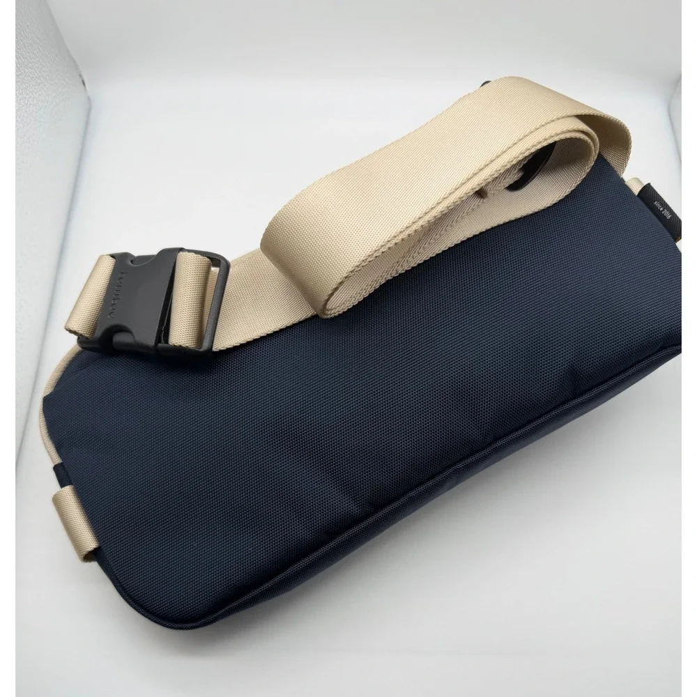 tomtoc Compact Sling Bag EDC Travel Crossbody Polyester Navy White Tan Men OS